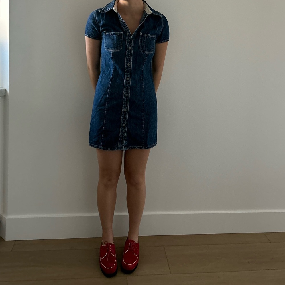 Denim button up dress